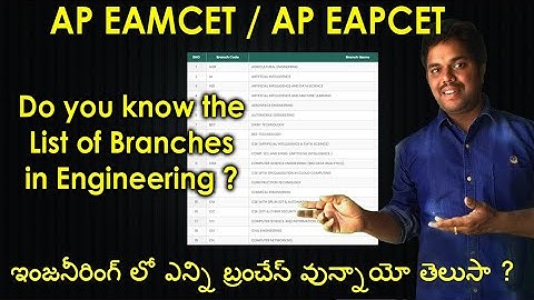 List of Branches in Engineering | AP EAMCET 2022 | AP EAPCET 2022 in Telugu | Purushotam Academy