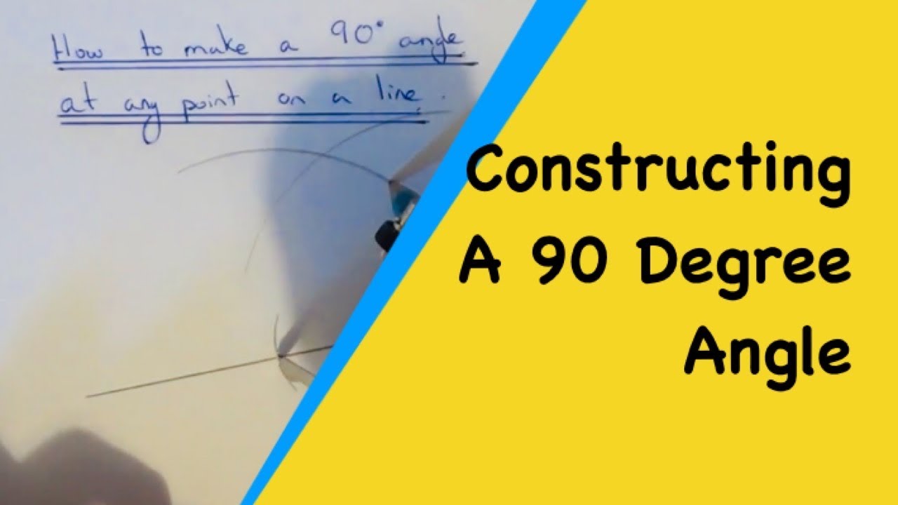 How to draw a 90 degree angle (right angle) at a point on a line without a  protractor. 