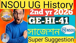 Nsou Ug 2Nd Yr History Ge-Hi-41 Final Suggestion 2026 Gehi-41 History Suggestion Nsou Ug 2Yr 2026