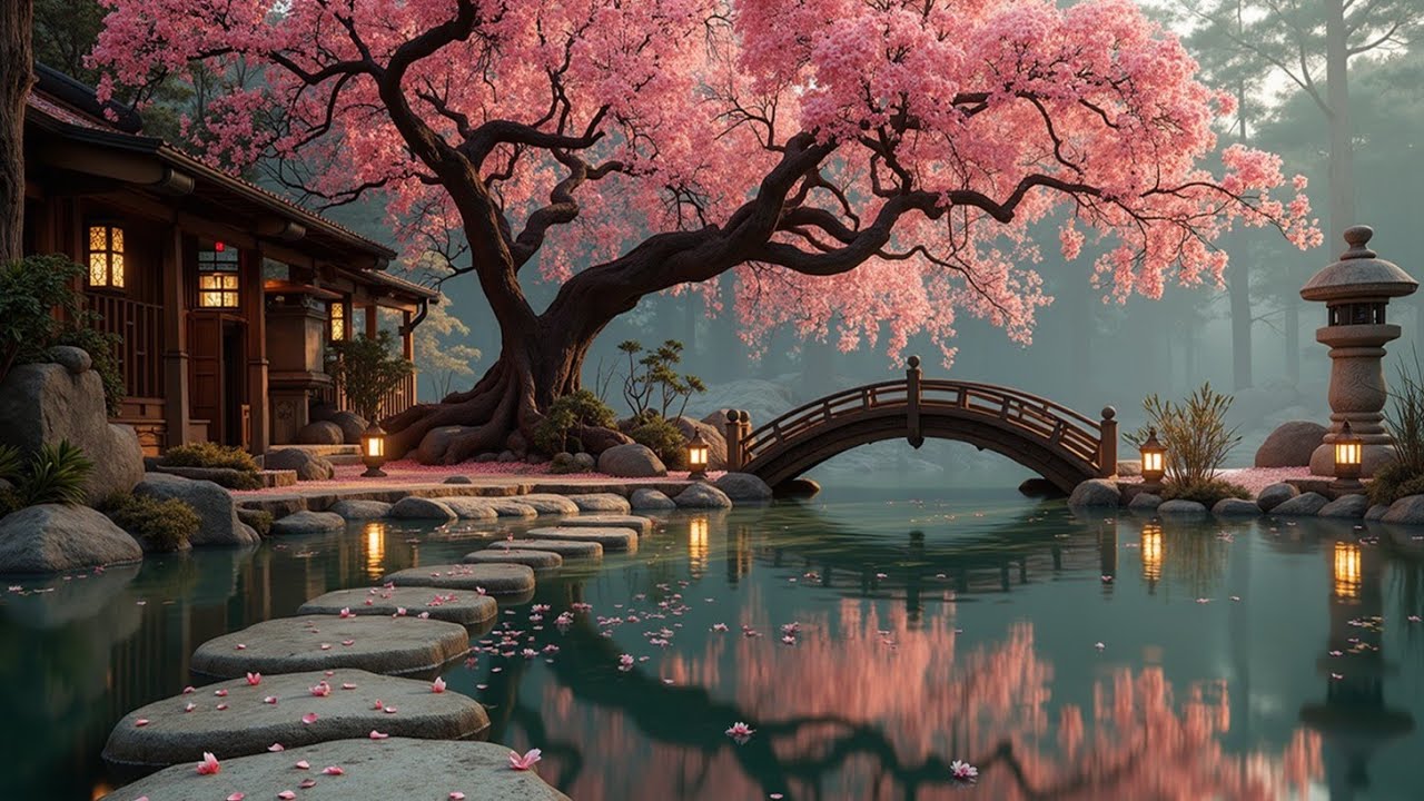 Zen Garden Music ~ Sakura Blossom | Relaxing Shakuhachi Flute for Study ...