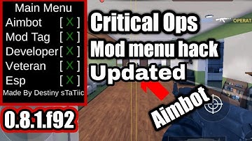 ⚉ Critical Ops v0.8.1 Mod Menu updated again new amazing features!
