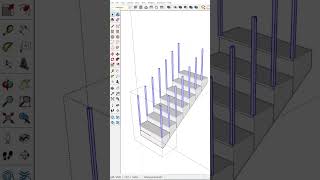 How to create simple stairs #sketchup #sketchuptutorial #stairs