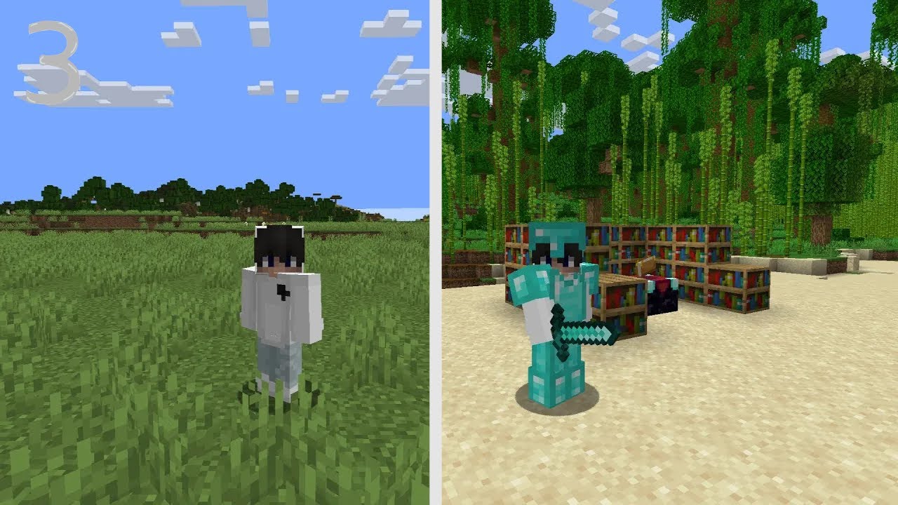 I Got Full Diamond Armor In Minecraft Hardcore - YouTube
