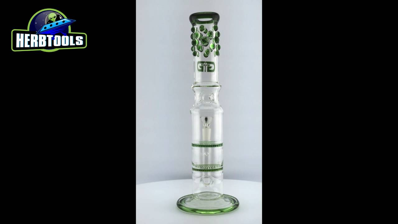 GRACE GLASS 2X HONEYCOMB BONG 7MM [HD] [HERBTOOLS]