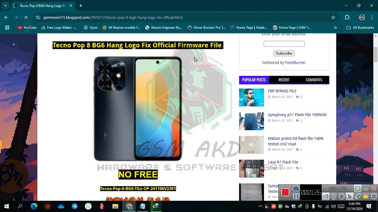Tecno Pop 8 BG6 Hang Logo Fix Official Firmware File 