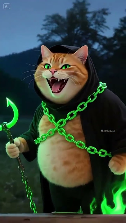 The Orange Cat, the Black Buffalo Messenger and the End #cat #aicat #fatcat #orangecat #animals