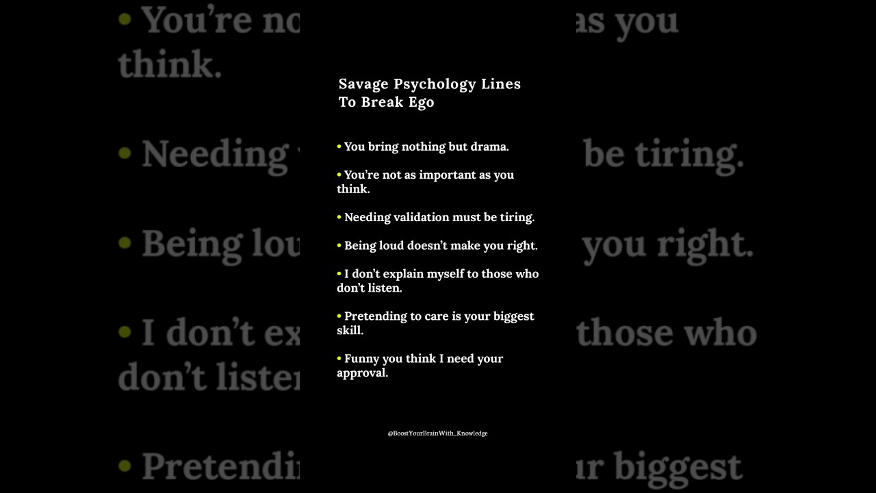 Psychology Phrases That Shatter Ego Instantly