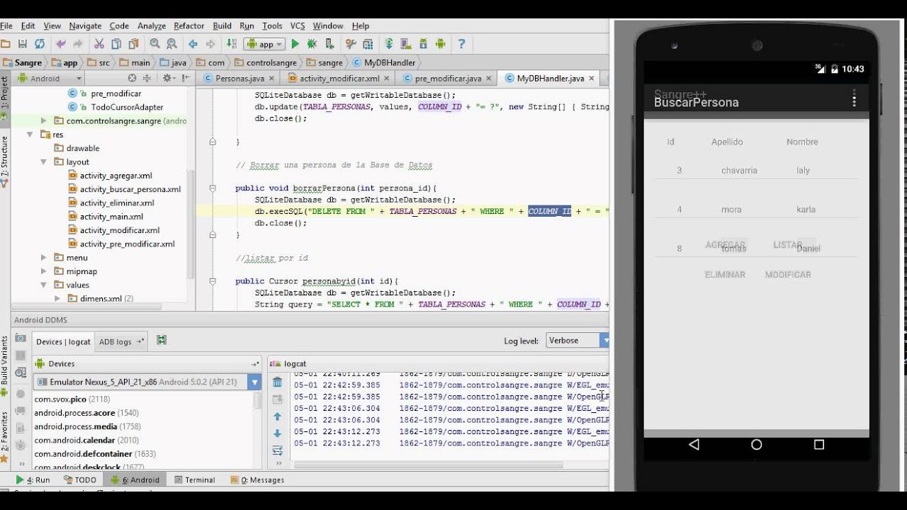 android studio sqlite database