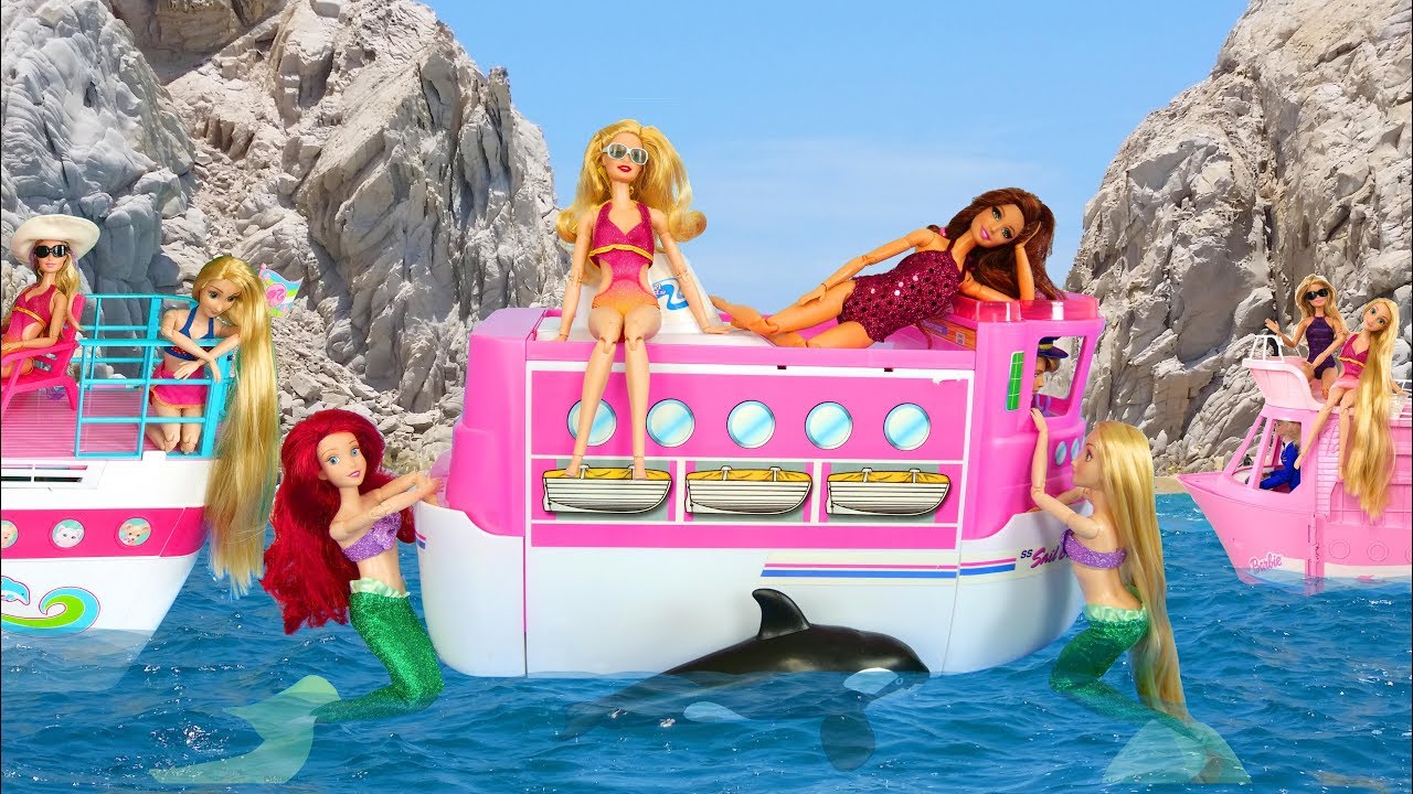 Cruise Ship For Barbie Dolls Disney Princesses Puppe Kreuzfahrt Schiff Navire De Poupee Kapal Youtube