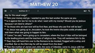 Mathew 20 - NLT | Audio Bible 