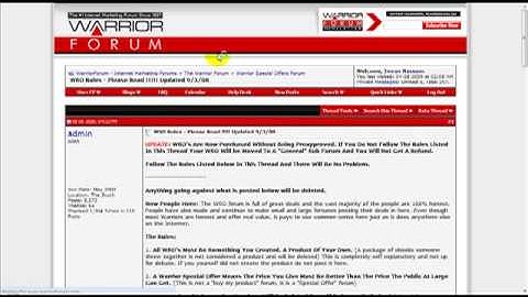 Turbo Training 2013 - Module 6 - How To Post A WSO Warrior Forum Special