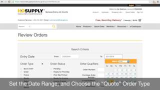 HDSupply - Review Orders & Print Quotes