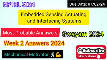 Embedded Sensing Actuating and Interfacing Systems | Week 2 Quiz | Assignment 2 Solution | NPTEL