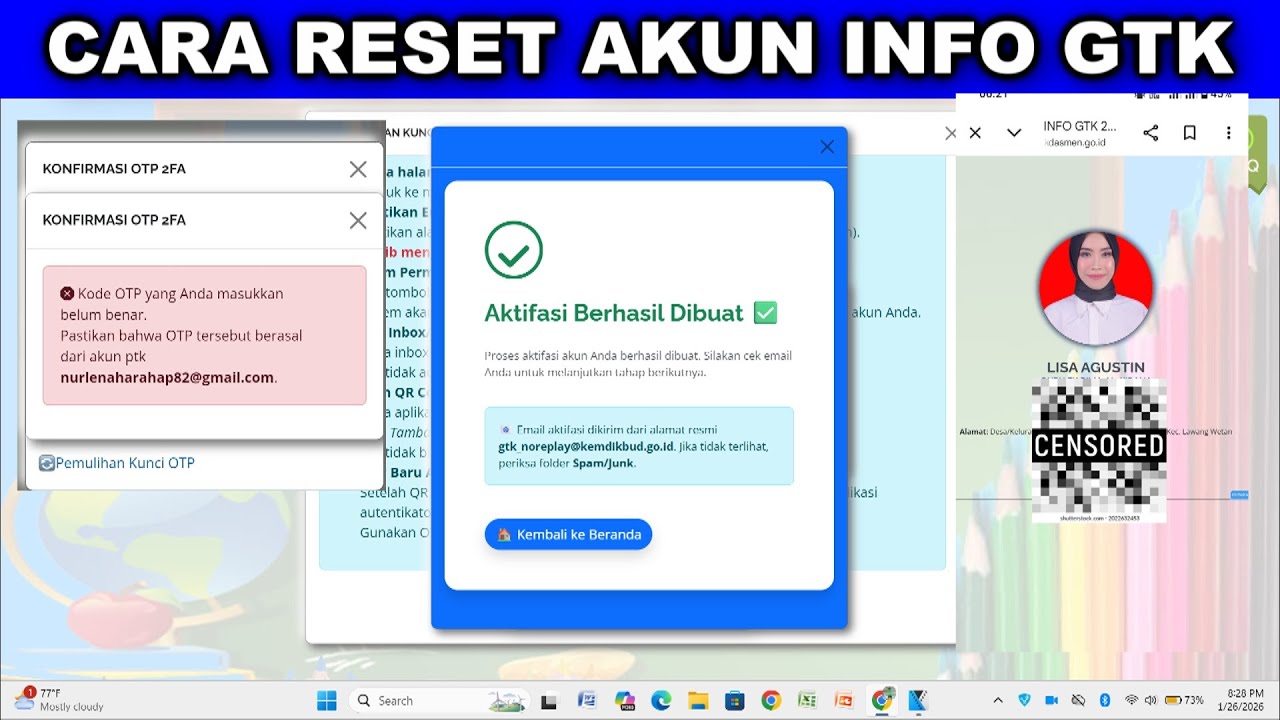Cara Melakukan Pemulihan Kode OTP Akun INFO GTK Guru 2026
