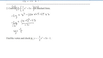 PC 11 4.5 Quadratic Functions Completing the Square II
