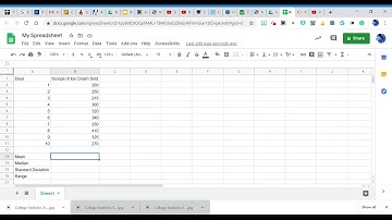 Basic Statistics Calculations in Google Sheets