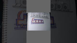 how to draw a train with 222222 numbers #art #aesthetic #jfmonisha1