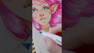 Testing ALCOHOL MARKERS 💫💜#drawingprocess #satisfyingart #sketchbook #alcoholmarkers