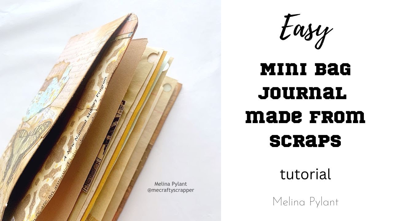 EASY MINI BAG JOURNAL MADE FROM SCRAPS | TUTORIAL | #papercraft - YouTube