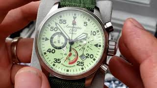 Outdoor watch review - Aeromatic 1912 full lume dial chronagraph