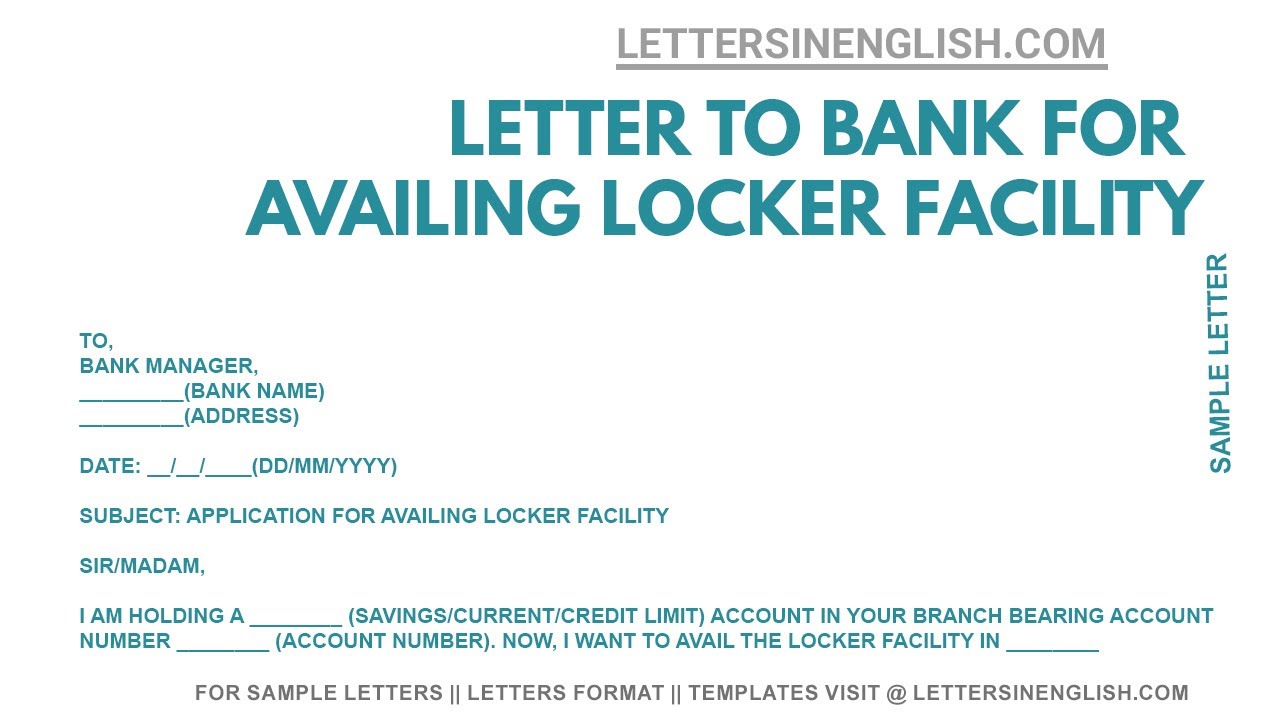 application letter for bank locker