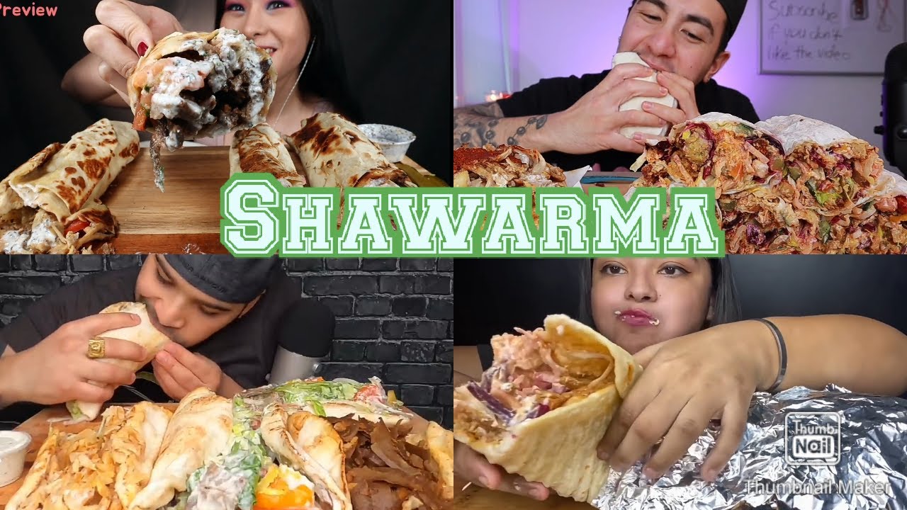 Asmr Satisfyingly Shawarma Mukbang Mukbang Compilation Youtube 