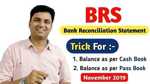 CA Foundation BRS Trick l Bank reconciliation statement