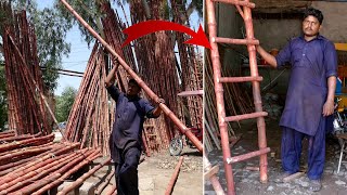 Bamboo Ladder Making, DIY Ladder Making from Bamboo, Bamboo craft ideas