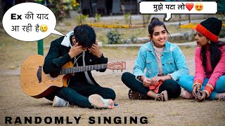 Video thumbnail of "Randomly Singing In Front Of Cute Girls | Impressing Girls With Guitar | Prank In India | Jhopdi K"