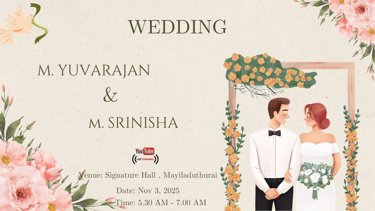 YUVARAJAN WEDS SRINISHA | WEDDING LIVE | 03.11.2025