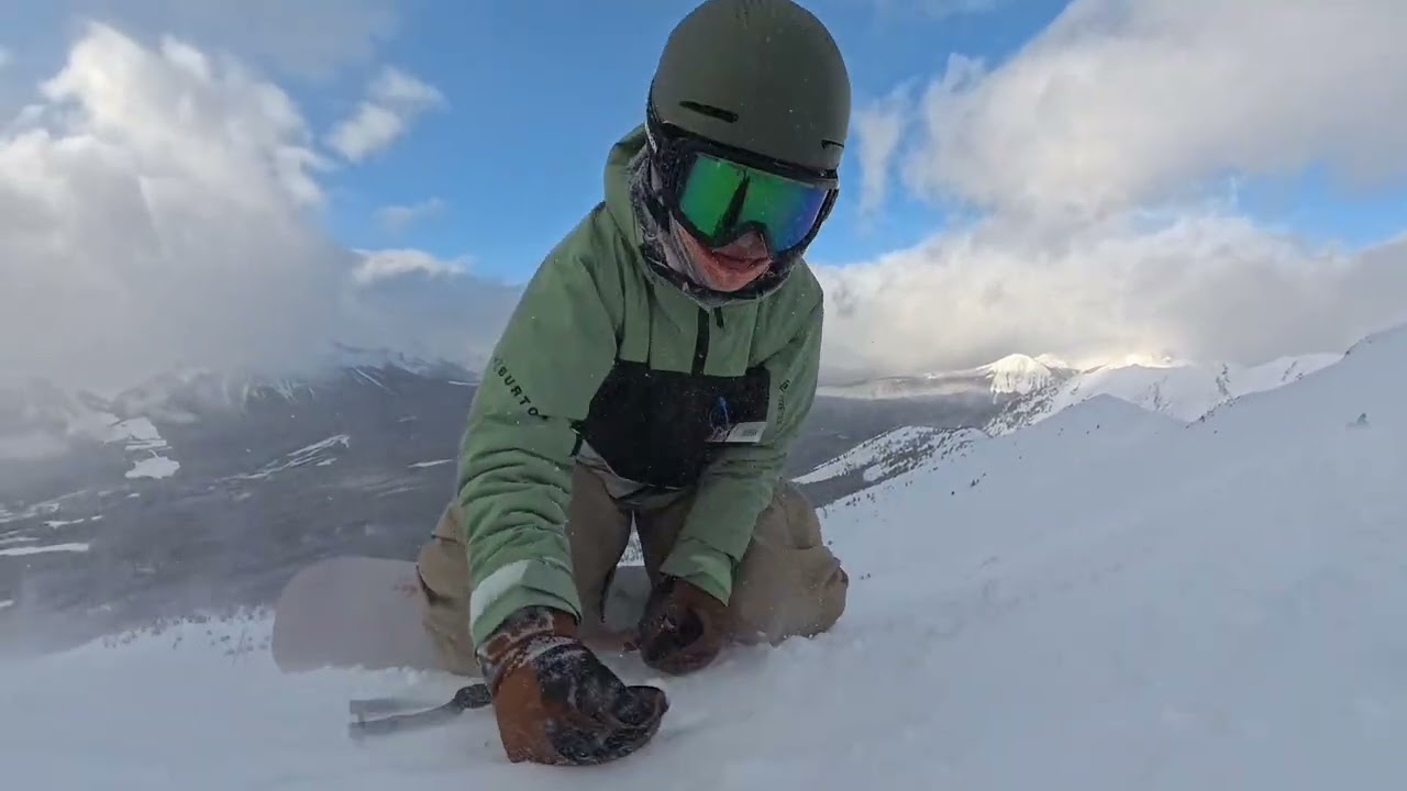 Clarise first off piste experience at west bowl @ LLSR