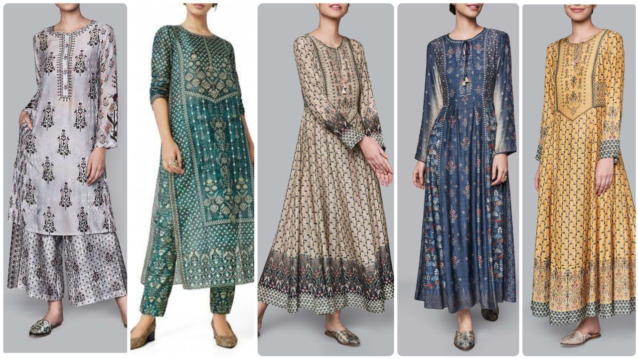 LATEST VERY BEAUTIFUL HAND BLOCK PRINT COTTON SILK KURTIES DESIGNS