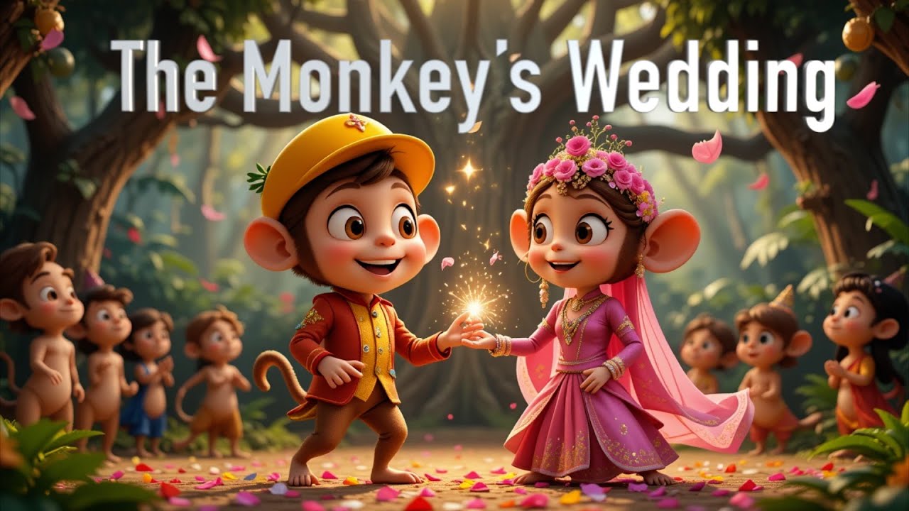 The Monkey’s Wedding 🐒💍 | Magical Jungle Love Story | English Animated   SD 480p 
