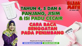 Matematik Tahun 4,5,6 : Panjang, Jisim, Isipadu Cecair-Cara Baca Senggatan Pada Penimbang #bijakmath
