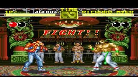 FATAL FURY KING OF FIGHTERS SNES - TERRY VS RICHARD MEYER