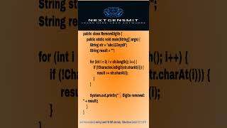 Remove digits from string. #java #strings #codinginterviewquestions #javaprogramming #coding