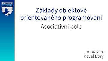 Asociativní pole - Základy objektově orientovaného programování