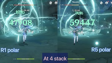 R1 vs R5 - Polar Star Venti Damage Comparison - Genshin Impact