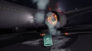 Flaim Virtual Reality Fire Fighting Training Solution - Aviation Air Base Night