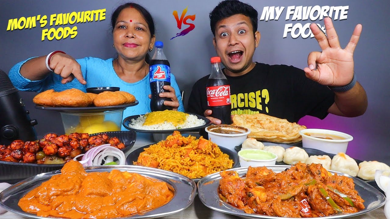 Mom's Vs Son's Favorite Foods Comparison | Starters, Main Course & Deserts Battle | Mukbang