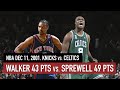 Throwback NY Knicks vs Boston Celtics Full Highlights Dec 11, 2001 Walker 43 pts vs Sprewell 49 pts