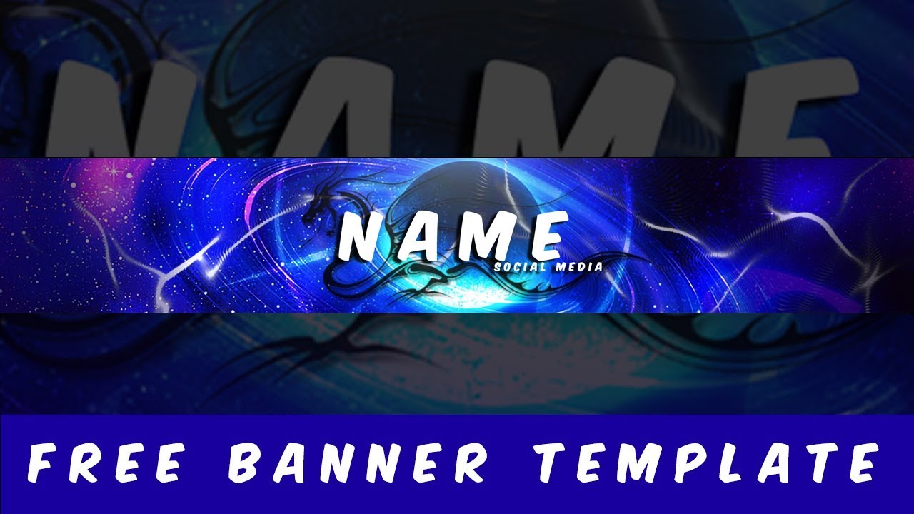 Free YouTube banner Template + Speedart
