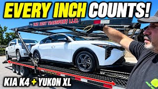 Using EVERY INCH of the Kaufman EZ4! Loading a Kia K4 & GMC Yukon XL
