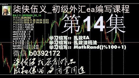 外汇_柒侠伍义_MT4EA_MQL4初级编写编程速成班课程 第14集 乱数EA