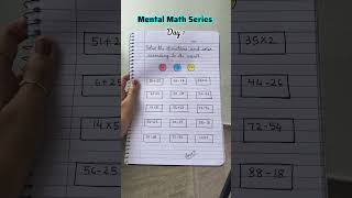 Mental Math Series (6+ years) Day 1 #mathworksheets #mentalmath