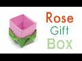 Origami Paper Rose Flower Gift Box 🎁 - Origami Kawaii〔#148〕