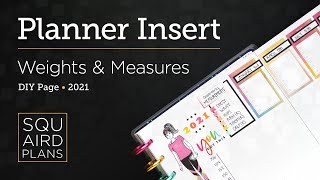 Weight & Measurements Tracker :: Health Goals 2021 :: Planner DIY Insert :: Classic Happy Planner