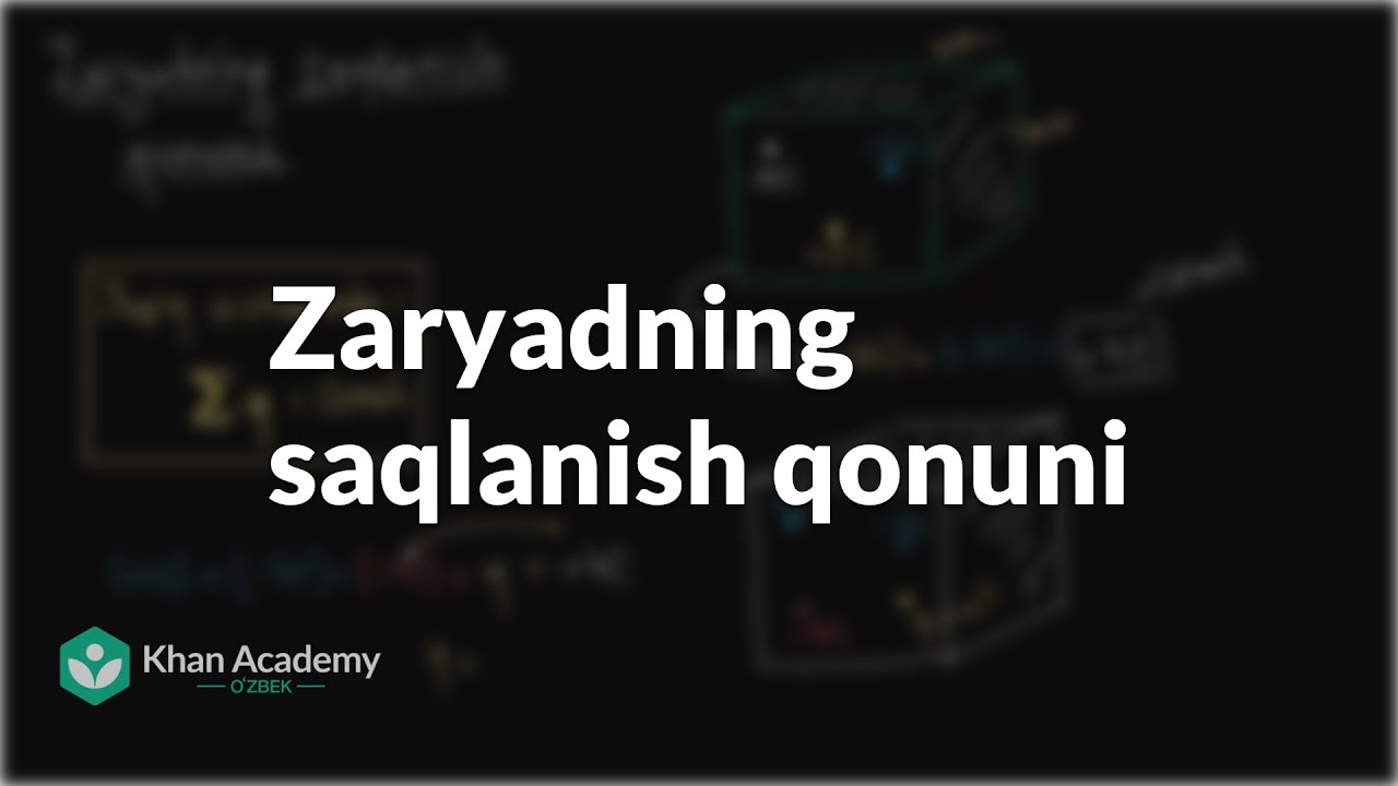 Zaryadning saqlanish qonuni | Elektr zaryad, maydon kuchlanganligi va potensiali | Fizika