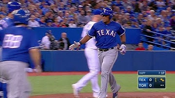 TEX@TOR: Fielder collects an RBI with a single