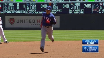 TEX@MIN: Choo leads off with an opposite-field blast